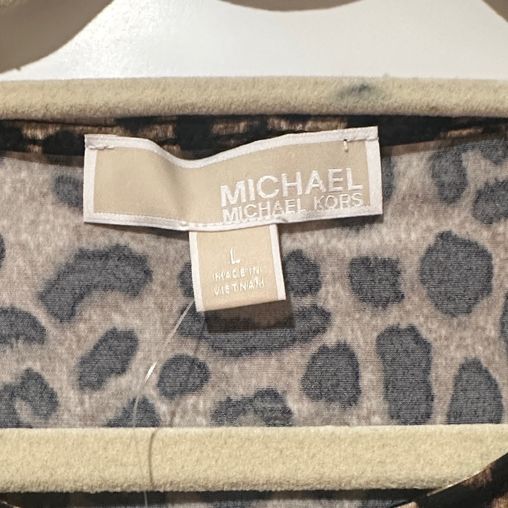 MICHAEL Michael Kors Leopard Print Midi Dress - Black and Brown - Picture 4 of 4